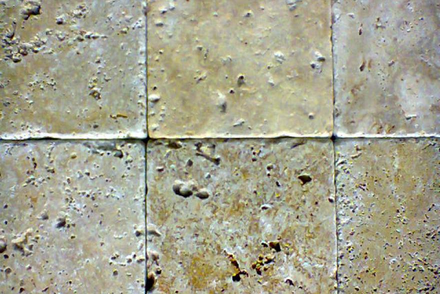 Мозаика каменная - Травертин желтый состаренный 